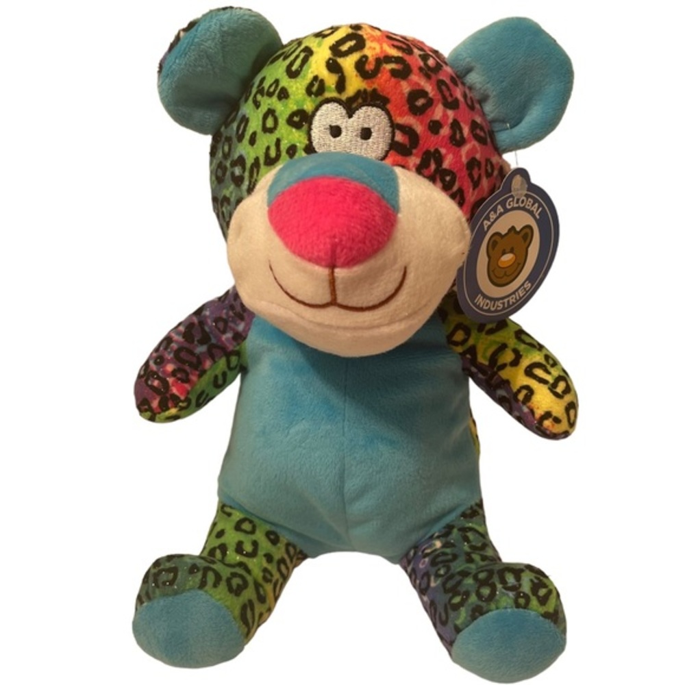 Neon Stuffed Cheetah Animal Print 11” Stuffed Animal